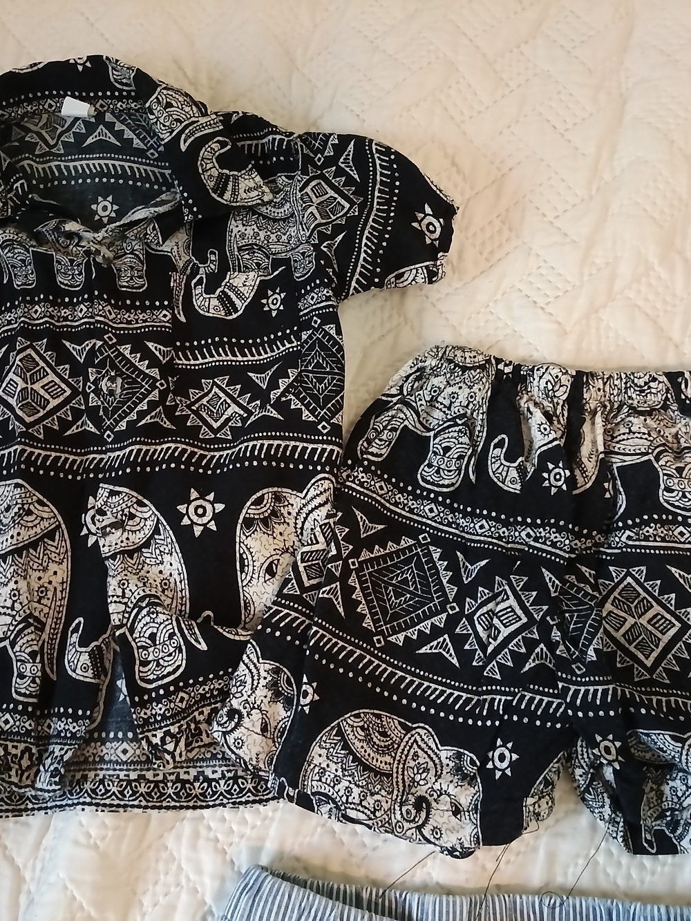 Thai Elephant Print Two-Piece Set